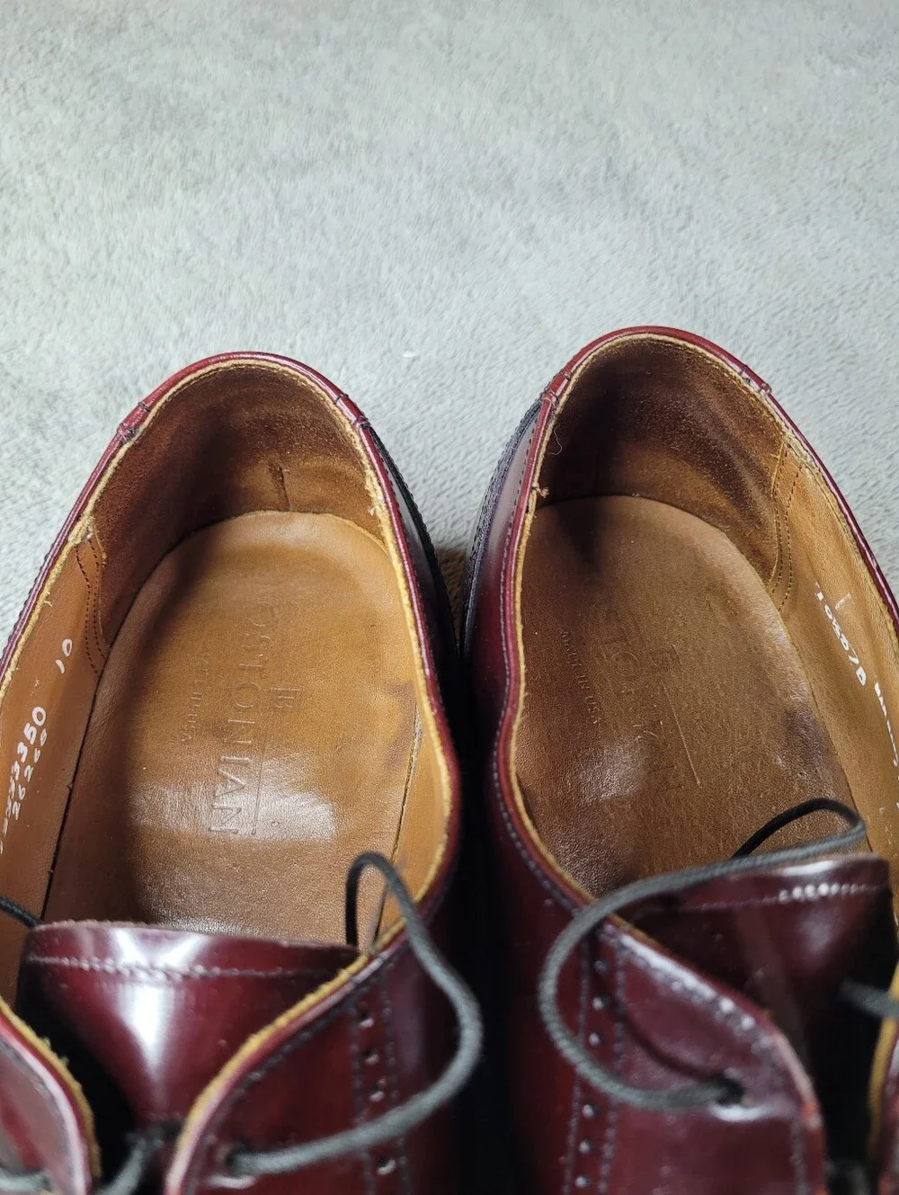 Bostonian 26268 Dress Shoes Mens 10.5 D Burgundy Leather Wingtip Classic Formal